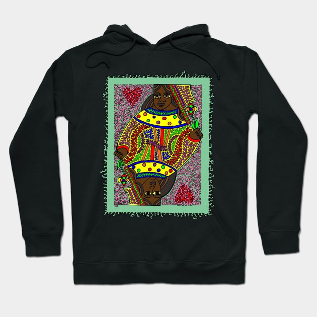 Queen of Hearts - Rainbow Edition Hoodie by NightserFineArts